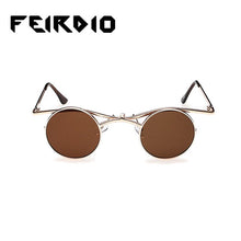 Feirdio Popular Female Men Glasses Half Metal Eyeglasses Steam Punk Lunette De Soleil Mirrors Night Driving Glasses For Fishing