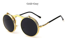 Coodaysuft Round Men Women Steampunk Brand Designer Vintage Sunglass Fashion Sun Glasses UV400 New Lady Female Clip on Male