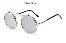 Coodaysuft Round Men Women Steampunk Brand Designer Vintage Sunglass Fashion Sun Glasses UV400 New Lady Female Clip on Male