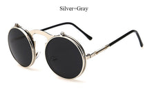 Coodaysuft Round Men Women Steampunk Brand Designer Vintage Sunglass Fashion Sun Glasses UV400 New Lady Female Clip on Male