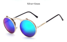 Coodaysuft Round Men Women Steampunk Brand Designer Vintage Sunglass Fashion Sun Glasses UV400 New Lady Female Clip on Male