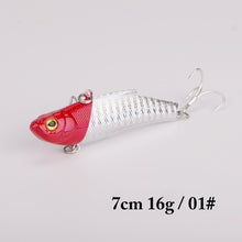1PCS 7cm/16g Popular Vib Crankbait 3D Eyes Fishing Lure High Quality Fishing Bait  Strong Treble Hooks Fish Wobbler