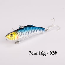 1PCS 7cm/16g Popular Vib Crankbait 3D Eyes Fishing Lure High Quality Fishing Bait  Strong Treble Hooks Fish Wobbler