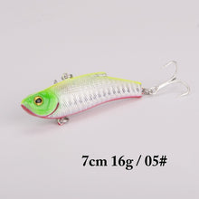 1PCS 7cm/16g Popular Vib Crankbait 3D Eyes Fishing Lure High Quality Fishing Bait  Strong Treble Hooks Fish Wobbler