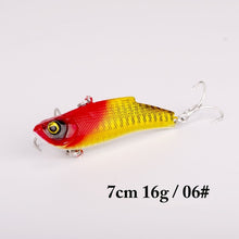 1PCS 7cm/16g Popular Vib Crankbait 3D Eyes Fishing Lure High Quality Fishing Bait  Strong Treble Hooks Fish Wobbler