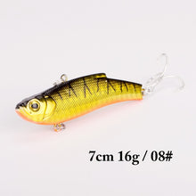1PCS 7cm/16g Popular Vib Crankbait 3D Eyes Fishing Lure High Quality Fishing Bait  Strong Treble Hooks Fish Wobbler