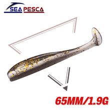 SEAPESCA 20Pcs/lot Popular Soft Fishing Lure 65mm 1.9g Soft Bait Jig Head Swimbait Double Color Fly Fishing Wobblers JK93