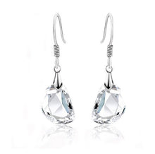 LEMOER Sparkling Austria Crystal Pea Princess Drop Earrings Jewelry Popular Korean Pure White Fishing Earrings Brincos For Women