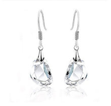 LEMOER Sparkling Austria Crystal Pea Princess Drop Earrings Jewelry Popular Korean Pure White Fishing Earrings Brincos For Women