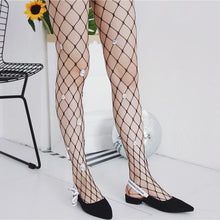 Big Gem Cross Grid Pantyhose Popular Hollow Out Fishnet Tights Mesh Panty Female Stockings Summer Tide