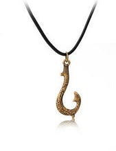 New 10 pcs  Popular Mix  Cartoon Moana  Necklace Fishing Hook Pendant with Leather Rope,Tuna Hook Pendant Hei Matan  Gifts  MM-1